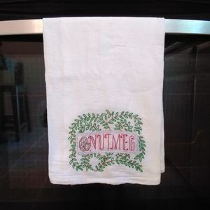 "Nutmeg" Kitchen Towel - Hand Embroidered 🪡